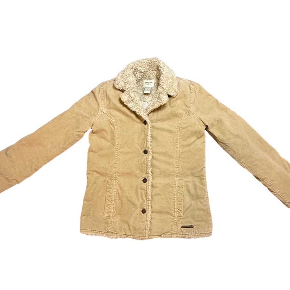 Vintage Y2K Abercrombie Kids Corduroy Sherpa Lined Jacket Tan XL Button Front